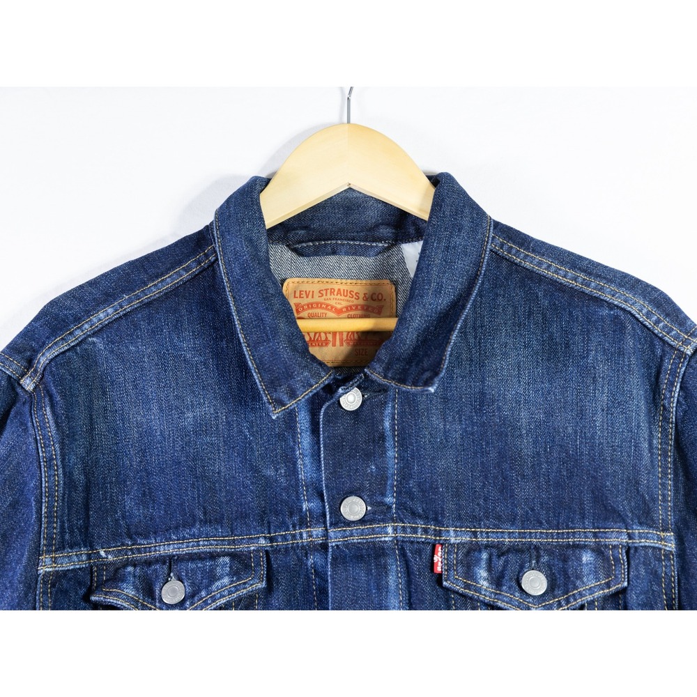 Levi's Mens Large Type III Trucker Denim Jacket Dark Wash Red Tab 72335-0007 - Picture 6 of 9
